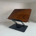 Support de lecture réglable 40 x 30 cm en bois marron et métal noir