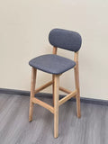Tabouret de bar 45 x 50 x 100 cm en bois avec assise rembourrée gris foncé