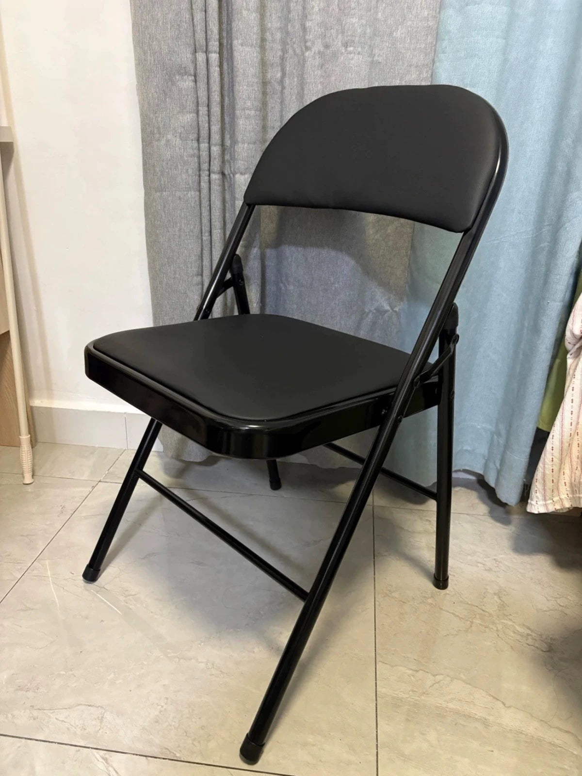 Chaise pliante 45 x 45 x 78 cm en métal noir pour intérieur - pliable
