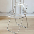 Chaise pliante 46 x 46 x 78 cm transparente en plastique avec structure métallique